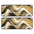 thumbnail image 1 of Kitchen Rugs Sets Of 2,Black Marble Gold Wave Pattern Anti Fatigue Kitchen Mat Rugs Non Slip Washable,Decorative Kitchen Floor Mats for Kitchen,Sink,Laundry,17"x47"+17"x47", 1 of 5