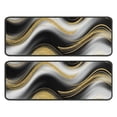 thumbnail image 1 of Kitchen Rugs Sets Of 2,Black Marble Gold Wave Pattern Anti Fatigue Kitchen Mat Rugs Non Slip Washable,Decorative Kitchen Floor Mats for Kitchen,Sink,Laundry,17"x47"+17"x47", 1 of 5