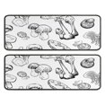thumbnail image 1 of Kitchen Rugs Sets Of 2,Black Mushroom Line White Pattern Anti Fatigue Kitchen Mat Rugs Non Slip Washable,Decorative Kitchen Floor Mats for Kitchen,Sink,Laundry,17"x47"+17"x47", 1 of 5