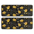 thumbnail image 1 of Kitchen Rugs Sets Of 2,Black Sunflower Word Pattern Anti Fatigue Kitchen Mat Rugs Non Slip Washable,Decorative Kitchen Floor Mats for Kitchen,Sink,Laundry,17"x47"+17"x47", 1 of 5