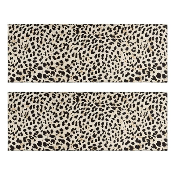 Kitchen Rugs Sets Of 2,Black and Tan Leopard Print Anti Fatigue Kitchen Mat Rugs Non Slip Washable,Decorative Kitchen Floor Mats for Kitchen,Sink,Laundry,17"X47"