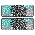 thumbnail image 1 of Kitchen Rugs Sets Of 2,Black Turquoise and Gray Floral Pattern Anti Fatigue Kitchen Mat Rugs Non Slip Washable,Decorative Kitchen Floor Mats for Kitchen,Sink,Laundry,17"x47"+17"x47", 1 of 5