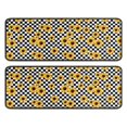 thumbnail image 1 of Kitchen Rugs Sets Of 2,Black White Checker Sunflower Pattern Anti Fatigue Kitchen Mat Rugs Non Slip Washable,Decorative Kitchen Floor Mats for Kitchen,Sink,Laundry,17"x47"+17"x47", 1 of 5