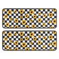 thumbnail image 1 of Kitchen Rugs Sets Of 2,Black White Checker Sunflower Pattern Anti Fatigue Kitchen Mat Rugs Non Slip Washable,Decorative Kitchen Floor Mats for Kitchen,Sink,Laundry,17"x47"+17"x47", 1 of 5