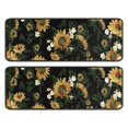 thumbnail image 1 of Kitchen Rugs Sets Of 2,Black White Flower Sunflower Pattern Anti Fatigue Kitchen Mat Rugs Non Slip Washable,Decorative Kitchen Floor Mats for Kitchen,Sink,Laundry,17"x47"+17"x47", 1 of 5