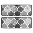 thumbnail image 1 of Kitchen Rugs Sets Of 2,Black and White Geometric Quatrefoil Pattern Anti Fatigue Kitchen Mat Rugs Non Slip Washable,Decorative Kitchen Floor Mats for Kitchen,Sink,Laundry,17"x47"+17"x47", 1 of 5