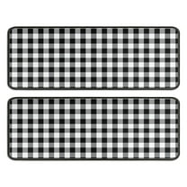 Kitchen Rugs Sets Of 2,Black White and Gray Checkerboard Pattern Anti Fatigue Kitchen Mat Rugs Non Slip Washable,Decorative Kitchen Floor Mats for Kitchen,Sink,Laundry,17"x47" 17"x47"