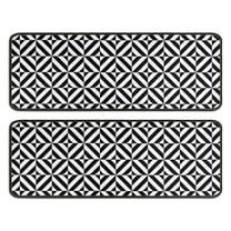 Kitchen Rugs Sets Of 2,Black White Triangle Checkered Pattern Anti Fatigue Kitchen Mat Rugs Non Slip Washable,Decorative Kitchen Floor Mats for Kitchen,Sink,Laundry,17"x47" 17"x47"