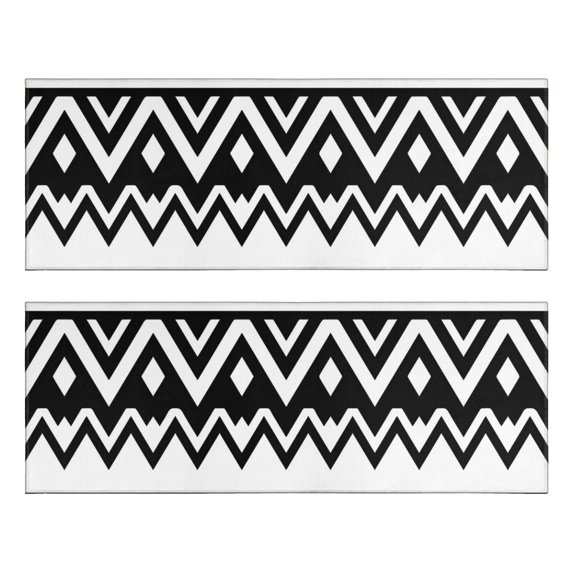 Kitchen Rugs Sets Of 2,Black and White Zigzag Pattern Anti Fatigue Kitchen Mat Rugs Non Slip Washable,Decorative Kitchen Floor Mats for Kitchen,Sink,Laundry,17"X47"