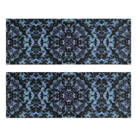 Kitchen Rugs Sets Of 2,Blue Abstract Pattern Anti Fatigue Kitchen Mat Rugs Non Slip Washable,Decorative Kitchen Floor Mats for Kitchen,Sink,Laundry,17"X47"