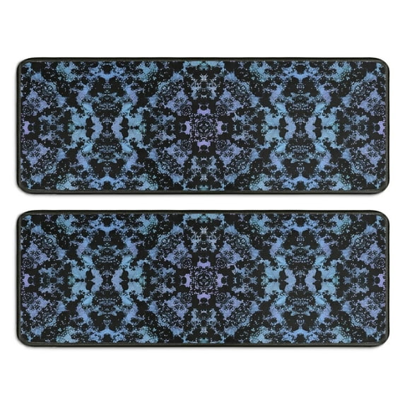 Kitchen Rugs Sets Of 2,Blue Abstract Pattern Anti Fatigue Kitchen Mat Rugs Non Slip Washable,Decorative Kitchen Floor Mats for Kitchen,Sink,Laundry,17"x47"+17"x47"