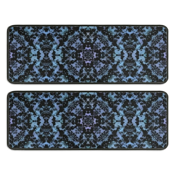 Kitchen Rugs Sets Of 2,Blue Abstract Pattern Anti Fatigue Kitchen Mat Rugs Non Slip Washable,Decorative Kitchen Floor Mats for Kitchen,Sink,Laundry,17"x47"+17"x47"