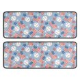 thumbnail image 1 of Kitchen Rugs Sets Of 2,Blue Baseballs and USA Flags Pattern Anti Fatigue Kitchen Mat Rugs Non Slip Washable,Decorative Kitchen Floor Mats for Kitchen,Sink,Laundry,17"x47"+17"x47", 1 of 5