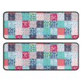 thumbnail image 1 of Kitchen Rugs Sets Of 2,Blue Boho Pioneer Flower Patchwork Pattern Anti Fatigue Kitchen Mat Rugs Non Slip Washable,Decorative Kitchen Floor Mats for Kitchen,Sink,Laundry,17"x47"+17"x47", 1 of 5