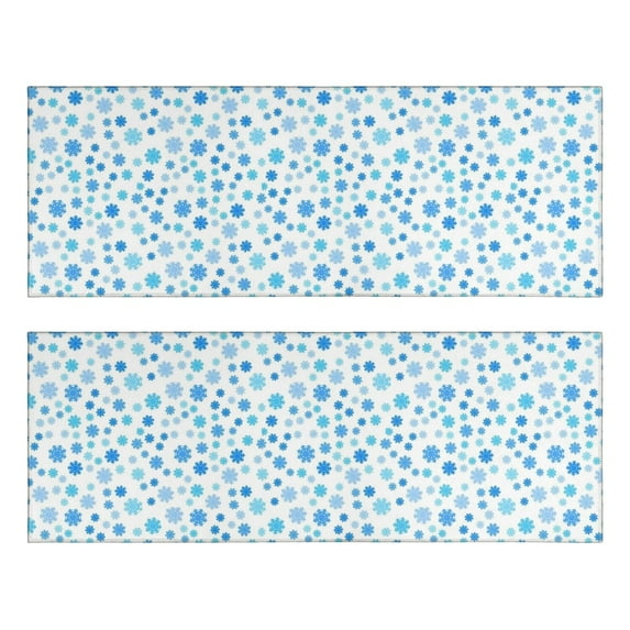 Kitchen Rugs Sets Of 2,Blue Christmas Snowflake Pattern Anti Fatigue Kitchen Mat Rugs Non Slip Washable,Decorative Kitchen Floor Mats for Kitchen,Sink,Laundry,17"X47"