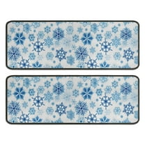 Kitchen Rugs Sets Of 2,Blue Christmas Snowflake Pattern Anti Fatigue Kitchen Mat Rugs Non Slip Washable,Decorative Kitchen Floor Mats for Kitchen,Sink,Laundry,17"x47" 17"x47"