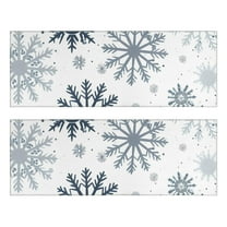 Kitchen Rugs Sets Of 2,Blue Christmas Snowflake Pattern Anti Fatigue Kitchen Mat Rugs Non Slip Washable,Decorative Kitchen Floor Mats for Kitchen,Sink,Laundry,17"X47"