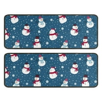 Kitchen Rugs Sets Of 2,Blue Christmas Snowman Pattern Anti Fatigue Kitchen Mat Rugs Non Slip Washable,Decorative Kitchen Floor Mats for Kitchen,Sink,Laundry,17"x47" 17"x47"