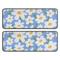 thumbnail image 1 of Kitchen Rugs Sets Of 2,Blue Daisy Flower Green Leaves Pattern Anti Fatigue Kitchen Mat Rugs Non Slip Washable,Decorative Kitchen Floor Mats for Kitchen,Sink,Laundry,17"x47"+17"x47", 1 of 5
