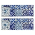thumbnail image 1 of Kitchen Rugs Sets Of 2,Blue Ethnic Floral Patchwork Pattern Anti Fatigue Kitchen Mat Rugs Non Slip Washable,Decorative Kitchen Floor Mats for Kitchen,Sink,Laundry,17"X47", 1 of 5