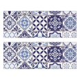 thumbnail image 1 of Kitchen Rugs Sets Of 2,Blue Ethnic Geometric Patchwork Pattern Anti Fatigue Kitchen Mat Rugs Non Slip Washable,Decorative Kitchen Floor Mats for Kitchen,Sink,Laundry,17"X47", 1 of 5