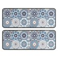 thumbnail image 1 of Kitchen Rugs Sets Of 2,Blue Ethnic Geometric Pattern Anti Fatigue Kitchen Mat Rugs Non Slip Washable,Decorative Kitchen Floor Mats for Kitchen,Sink,Laundry,17"x47"+17"x47", 1 of 5