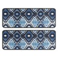 thumbnail image 1 of Kitchen Rugs Sets Of 2,Blue Ethnic Geometric Pattern Anti Fatigue Kitchen Mat Rugs Non Slip Washable,Decorative Kitchen Floor Mats for Kitchen,Sink,Laundry,17"x47"+17"x47", 1 of 5