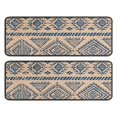 thumbnail image 1 of Kitchen Rugs Sets Of 2,Blue Geometric Diamond Triangle Pattern Anti Fatigue Kitchen Mat Rugs Non Slip Washable,Decorative Kitchen Floor Mats for Kitchen,Sink,Laundry,17"x47"+17"x47", 1 of 5