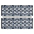 thumbnail image 1 of Kitchen Rugs Sets Of 2,Blue Geometric Diamond Triangle Pattern Anti Fatigue Kitchen Mat Rugs Non Slip Washable,Decorative Kitchen Floor Mats for Kitchen,Sink,Laundry,17"x47"+17"x47", 1 of 5