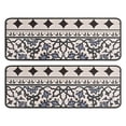 thumbnail image 1 of Kitchen Rugs Sets Of 2,Blue Geometric Flower Diamond Pattern Anti Fatigue Kitchen Mat Rugs Non Slip Washable,Decorative Kitchen Floor Mats for Kitchen,Sink,Laundry,17"x47"+17"x47", 1 of 5