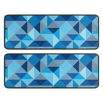 Kitchen Rugs Sets Of 2,Blue Geometric Pattern Anti Fatigue Kitchen Mat Rugs Non Slip Washable,Decorative Kitchen Floor Mats for Kitchen,Sink,Laundry,17"x47" 17"x47"