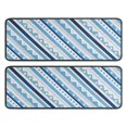 thumbnail image 1 of Kitchen Rugs Sets Of 2,Blue Geometric Stripe Pattern Anti Fatigue Kitchen Mat Rugs Non Slip Washable,Decorative Kitchen Floor Mats for Kitchen,Sink,Laundry,17"x47"+17"x47", 1 of 5