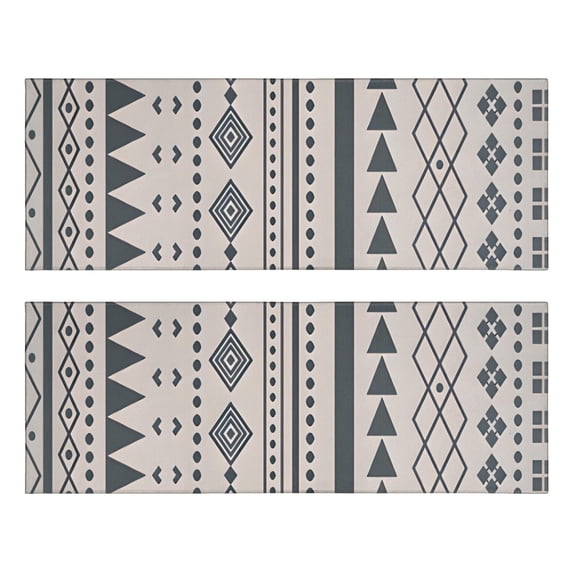 Kitchen Rugs Sets Of 2,Blue Geometric Triangle Circle Pattern Anti Fatigue Kitchen Mat Rugs Non Slip Washable,Decorative Kitchen Floor Mats for Kitchen,Sink,Laundry,17"X47"