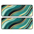 thumbnail image 1 of Kitchen Rugs Sets Of 2,Blue and Gold Marble Glitter Streaks Pattern Anti Fatigue Kitchen Mat Rugs Non Slip Washable,Decorative Kitchen Floor Mats for Kitchen,Sink,Laundry,17"x47"+17"x47", 1 of 5