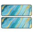 thumbnail image 1 of Kitchen Rugs Sets Of 2,Blue and Gold Marble Shimmer Streaks Pattern Anti Fatigue Kitchen Mat Rugs Non Slip Washable,Decorative Kitchen Floor Mats for Kitchen,Sink,Laundry,17"x47"+17"x47", 1 of 5