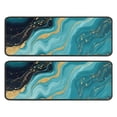thumbnail image 1 of Kitchen Rugs Sets Of 2,Blue and Gold Marble Sparkle Waves Pattern Anti Fatigue Kitchen Mat Rugs Non Slip Washable,Decorative Kitchen Floor Mats for Kitchen,Sink,Laundry,17"x47"+17"x47", 1 of 5