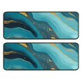 thumbnail image 1 of Kitchen Rugs Sets Of 2,Blue and Gold Marble Wave Art Pattern Anti Fatigue Kitchen Mat Rugs Non Slip Washable,Decorative Kitchen Floor Mats for Kitchen,Sink,Laundry,17"x47"+17"x47", 1 of 5