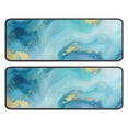thumbnail image 1 of Kitchen Rugs Sets Of 2,Blue and Gold Marble Wavy Veins Pattern Anti Fatigue Kitchen Mat Rugs Non Slip Washable,Decorative Kitchen Floor Mats for Kitchen,Sink,Laundry,17"x47"+17"x47", 1 of 5