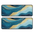 thumbnail image 1 of Kitchen Rugs Sets Of 2,Blue Gold Wave Marble Pattern Anti Fatigue Kitchen Mat Rugs Non Slip Washable,Decorative Kitchen Floor Mats for Kitchen,Sink,Laundry,17"x47"+17"x47", 1 of 5