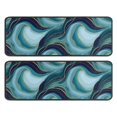 thumbnail image 1 of Kitchen Rugs Sets Of 2,Blue Gold Wave Marble Pattern Anti Fatigue Kitchen Mat Rugs Non Slip Washable,Decorative Kitchen Floor Mats for Kitchen,Sink,Laundry,17"x47"+17"x47", 1 of 5