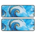 thumbnail image 1 of Kitchen Rugs Sets Of 2,Blue Marble Gold Swirl Pattern Anti Fatigue Kitchen Mat Rugs Non Slip Washable,Decorative Kitchen Floor Mats for Kitchen,Sink,Laundry,17"x47"+17"x47", 1 of 5