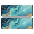 thumbnail image 1 of Kitchen Rugs Sets Of 2,Blue Marble Gold Wave Pattern Anti Fatigue Kitchen Mat Rugs Non Slip Washable,Decorative Kitchen Floor Mats for Kitchen,Sink,Laundry,17"x47"+17"x47", 1 of 5