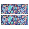 thumbnail image 1 of Kitchen Rugs Sets Of 2,Blue Paisley and Floral Pattern Anti Fatigue Kitchen Mat Rugs Non Slip Washable,Decorative Kitchen Floor Mats for Kitchen,Sink,Laundry,17"x47"+17"x47", 1 of 5