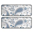 thumbnail image 1 of Kitchen Rugs Sets Of 2,Blue Paisley and Floral Pattern Anti Fatigue Kitchen Mat Rugs Non Slip Washable,Decorative Kitchen Floor Mats for Kitchen,Sink,Laundry,17"x47"+17"x47", 1 of 5