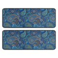 thumbnail image 1 of Kitchen Rugs Sets Of 2,Blue Paisley Pattern Anti Fatigue Kitchen Mat Rugs Non Slip Washable,Decorative Kitchen Floor Mats for Kitchen,Sink,Laundry,17"x47"+17"x47", 1 of 5