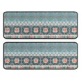 thumbnail image 1 of Kitchen Rugs Sets Of 2,Blue and Pink Square Shaped Geometric Boho Pattern Anti Fatigue Kitchen Mat Rugs Non Slip Washable,Decorative Kitchen Floor Mats for Kitchen,Sink,Laundry,17"x47"+17"x47", 1 of 5
