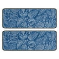 thumbnail image 1 of Kitchen Rugs Sets Of 2,Blue Pioneer Flower and Paisley Pattern Anti Fatigue Kitchen Mat Rugs Non Slip Washable,Decorative Kitchen Floor Mats for Kitchen,Sink,Laundry,17"x47"+17"x47", 1 of 5