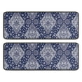 thumbnail image 1 of Kitchen Rugs Sets Of 2,Blue and White Ethnic Floral Pattern Anti Fatigue Kitchen Mat Rugs Non Slip Washable,Decorative Kitchen Floor Mats for Kitchen,Sink,Laundry,17"x47"+17"x47", 1 of 5