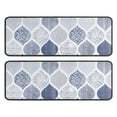 thumbnail image 1 of Kitchen Rugs Sets Of 2,Blue and White Geometric Quatrefoil Pattern Anti Fatigue Kitchen Mat Rugs Non Slip Washable,Decorative Kitchen Floor Mats for Kitchen,Sink,Laundry,17"x47"+17"x47", 1 of 5