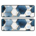 thumbnail image 1 of Kitchen Rugs Sets Of 2,Blue White Gold Hexagon Marble Pattern Anti Fatigue Kitchen Mat Rugs Non Slip Washable,Decorative Kitchen Floor Mats for Kitchen,Sink,Laundry,17"x47"+17"x47", 1 of 5